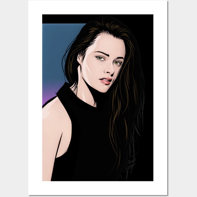 Kristen Stewart - An illustration by Paul Cemmick Wall Art by PLAYDIGITAL2020